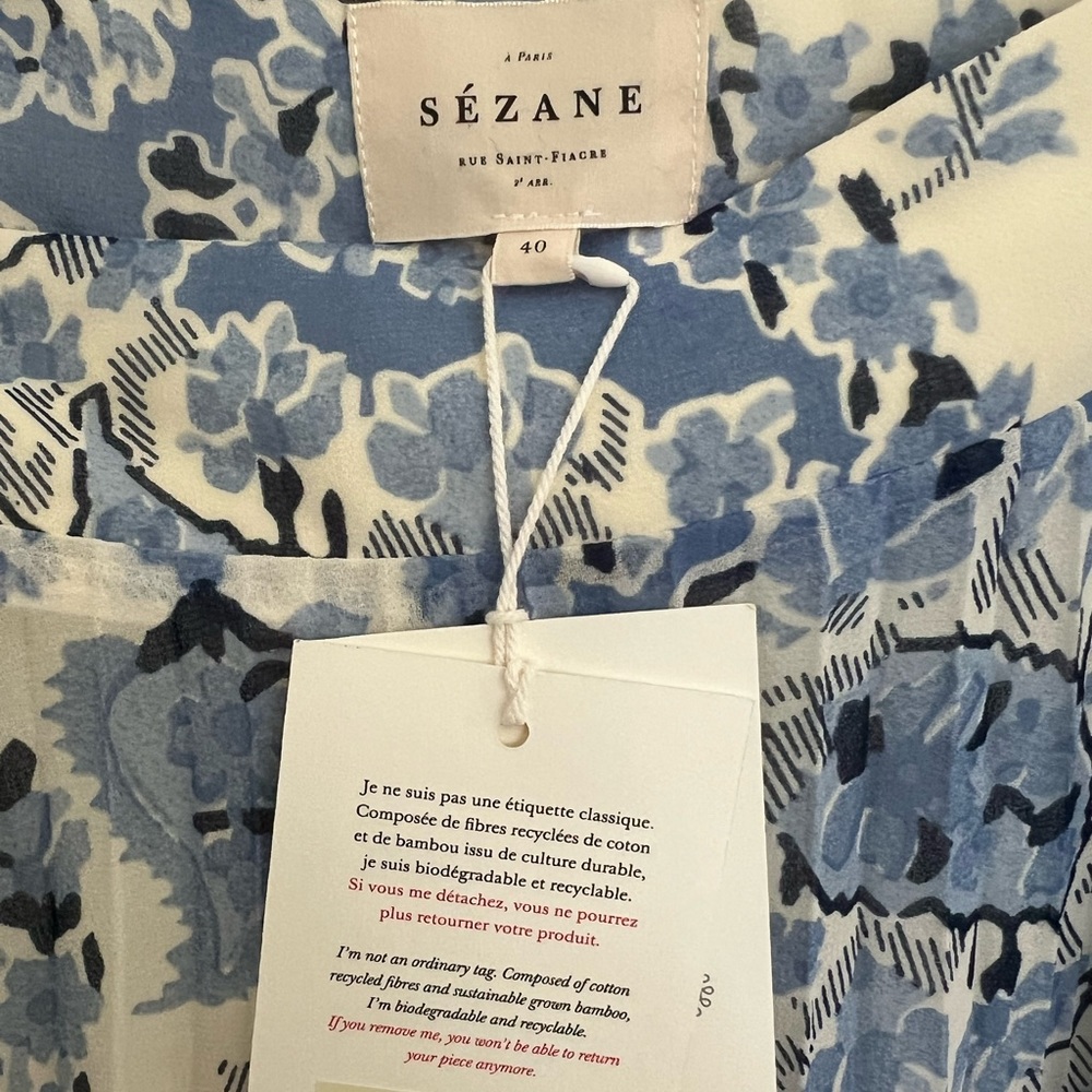 Sezane Blue and White Floral Maxi Skirt - Picture 3 of 3